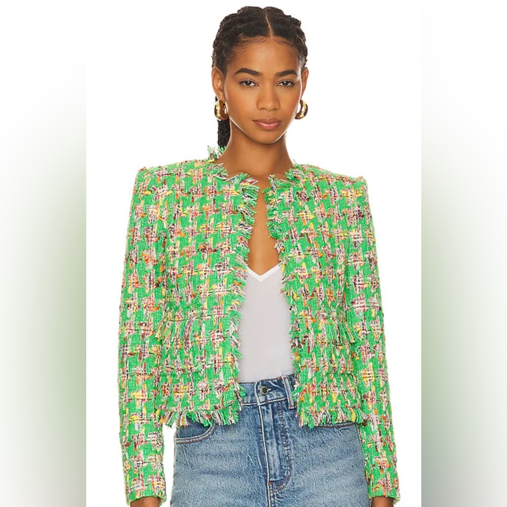 L’Agence Angelina Green Tweed Jacket